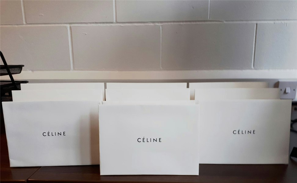 Celine White Shopper Paper Carrier Gift Bag pack of 25 Brand New Genuine