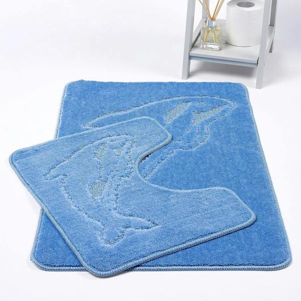 Dolphin 2pc Bath Mat and Pedestal Set