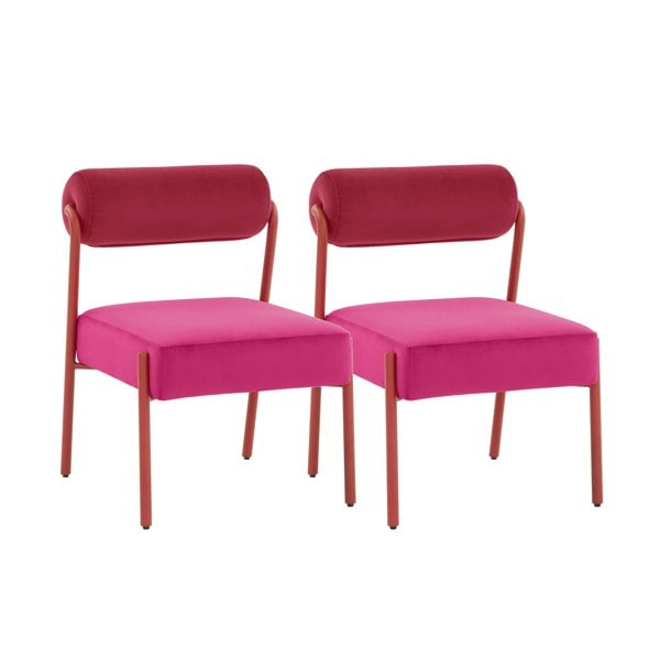 Furniture Edit Jolene Hot Pink Velvet Dining Chair - Set of 2