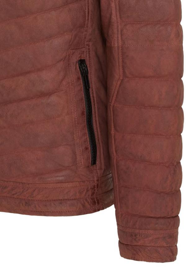 Infinity Leather Mens Quilted Puffer Leather Bomber Jacket - Torpoint