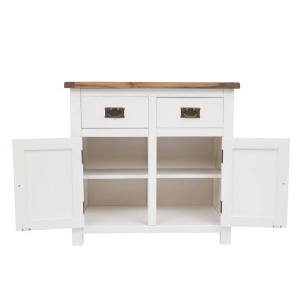 Cabinet Bits Lovere Off White 2 Drawer 2 Door Sideboard Brass Drop Handle