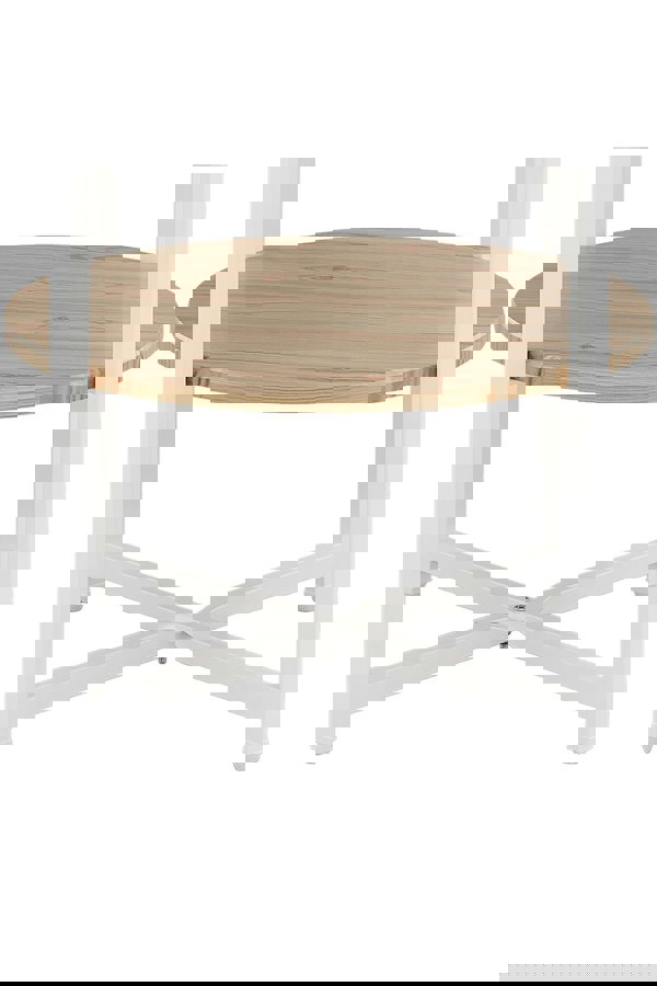 Living and Home Log Colored Small Round Coffee Table with 2 Tier