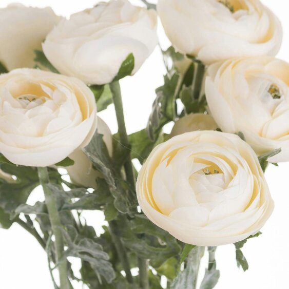 Wyld Haus Set of 3 Artificial Flowers Soft Cream Ranunculus Stem