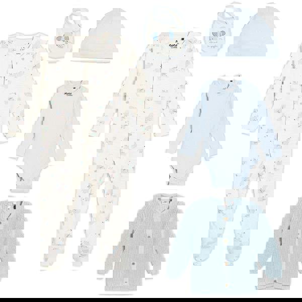 Mini Cuddles Baby Boys 5pc Gift Set With Cardigan, Multicolour