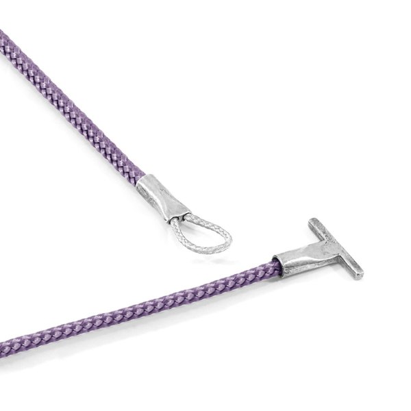 Anchor & Crew Lilac Purple Cambridge Silver and Rope Bracelet