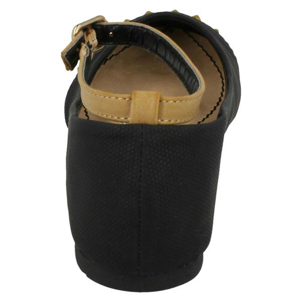 Cutie Girls Cutie Flat Ankle Strap Studded Edge Toecap Ballerina