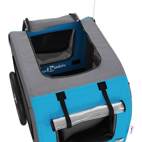 Berkfield Dog Bike Trailer Blue and Grey Oxford Fabric and Iron