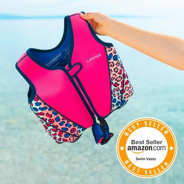 Limmys Premium Neoprene Swim Vest - Pink Leopard