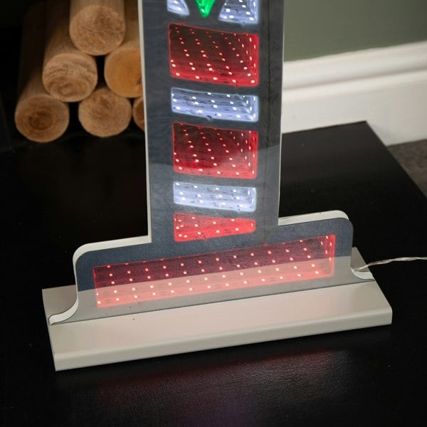 Samuel Alexander 90cm Light up Santa Stop Here Sign Christmas Infinity Decoration with LEDs