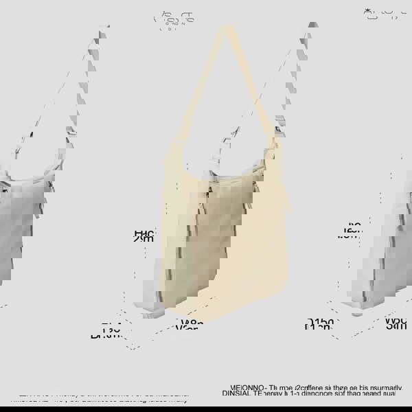 Assots London 'PAMELA' Camelish Off White Pebble Grain Real Leather Designer Shoulder Hobo Bag