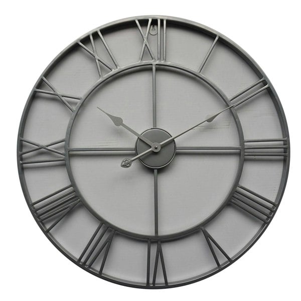 Hill Interiors Skeleton Wall Clock - Silver