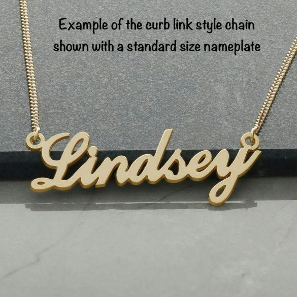 9ct Yellow Gold Plated Carrie Style Personalised Name Necklace (Sex & The City) - Love Silver Jewellery
