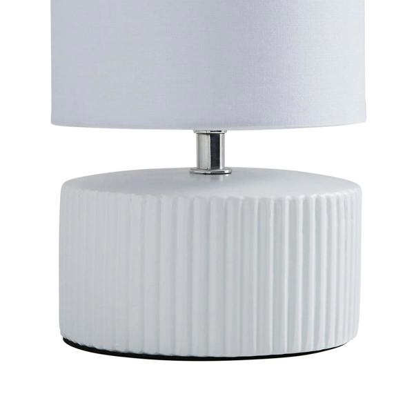 Pagazzi Lighting Linden White Ribbed Ceramic Table Lamp