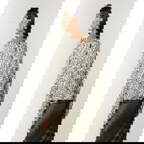 Blue Vanilla Leopard Print Elasticated Hem Blouse