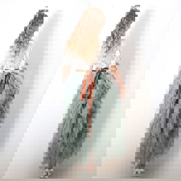 UK Flower Girl Boutique Bohemian Princess Dress - Sage Green