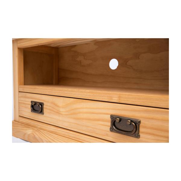 Cabinet Bits Lucca Waxed 1 Drawer TV Cabinet Brass Drop Handle