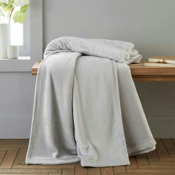 Catherine Lansfield Velvet Raschel 200x240cm Throw Silver