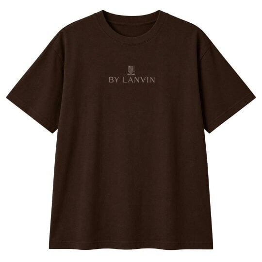 By Lanvin Embroidered Central Logo Dark Brown T-Shirt