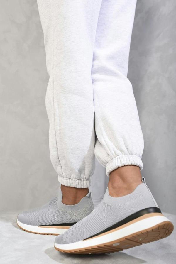 Mikayla Summer Sock Trainers - Grey