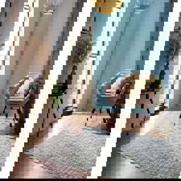 The Rugs Eco-Washable Grey Blue Green Vintage Rug |Stylish & Practical