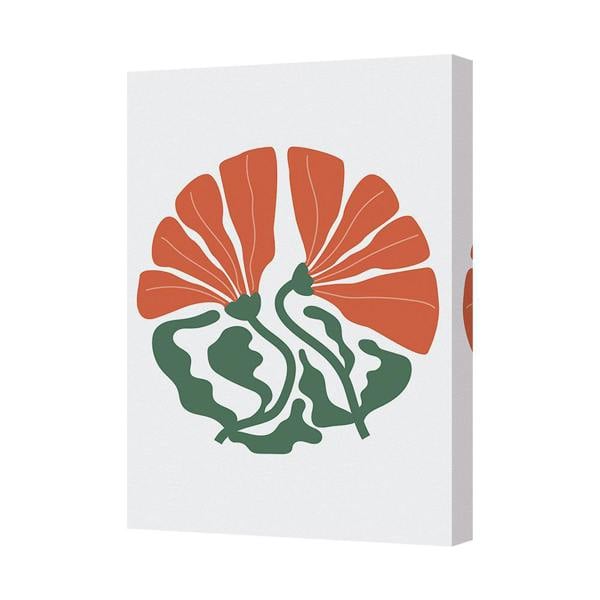 Benjamin Tate Design Contemporary Canvas Art Print Ginkgo Leaves In Orange And Green