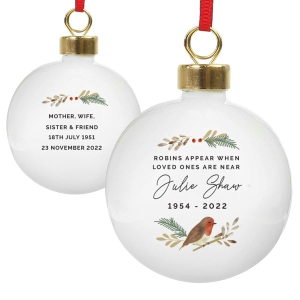 Personalised Memento Company Personalised Robin Bauble