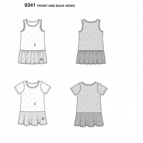 Burda Sewing Pattern 9341 Dresses For Kids, Ages: 2-7 - Beginner, Easy