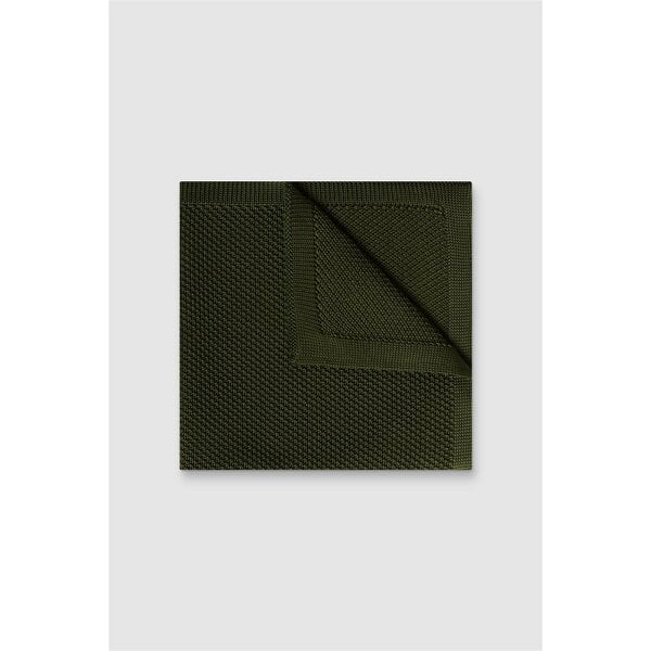 Antique Rogue Khaki Knitted Pocket Square