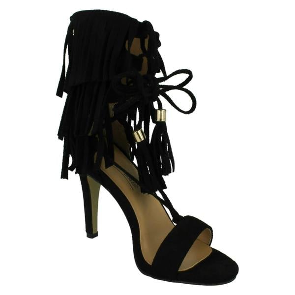 Anne Michelle Ladies Anne Michelle Tassle Open Toe Heels