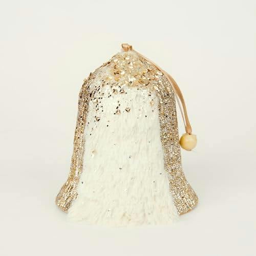 12cm Gold Santa Bell Hanging Decoration Set of 3 for Christmas Trees, Doors and Festive Displays image 6