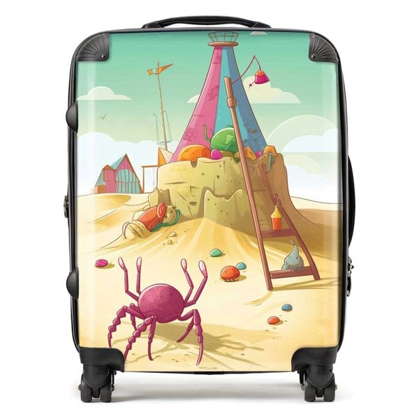 Warren Reed Crab On A Beach Holiday Suitcase