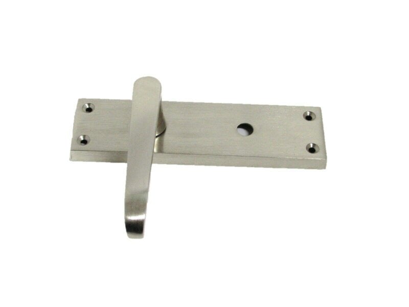 EDH Door Hardware Victorian Straight Satin Nickel Interior Bathroom Door Handles