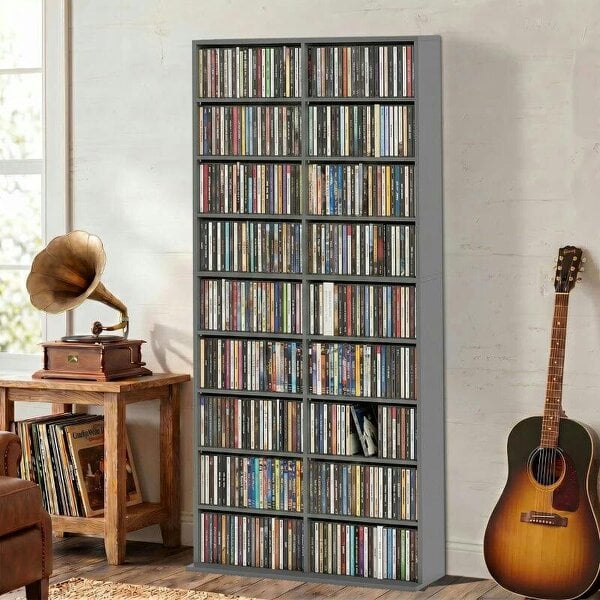 Bobobiy 640 CD Storage Tower - Grey - Grey