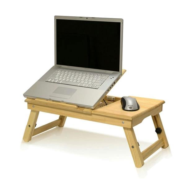 WALPLUS FNCL 33008 Pine Solid Wood AdJustable Ventilated Notebook Lapdesk, Natural | Modern Living Room Furniture