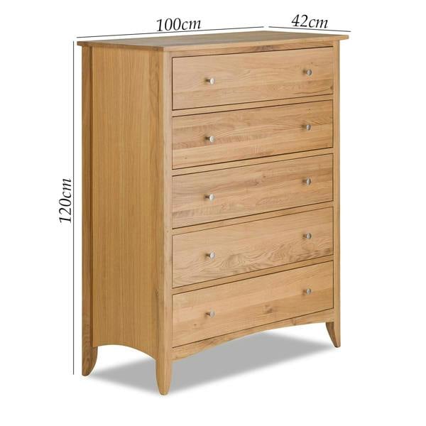 Statement Furniture Edward Hopper Large Chest of Drawers 5 Drawer Modern Wooden Storage