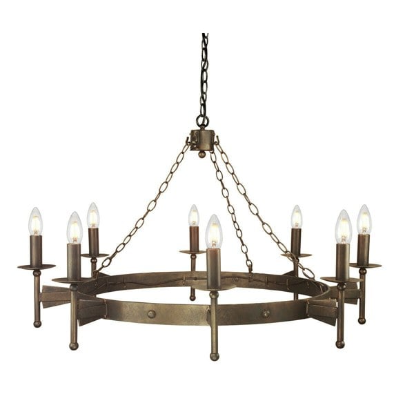 8 Bulb Chandelier Hanging Pendant LIght Old Bronze LED E14 60W Bulb Loops
