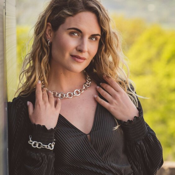 Reeves & Reeves Sterling Silver Statement Orbit Necklace