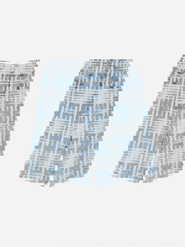 Burberry Kids Burberry Boys Check Castel Shorts in Blue