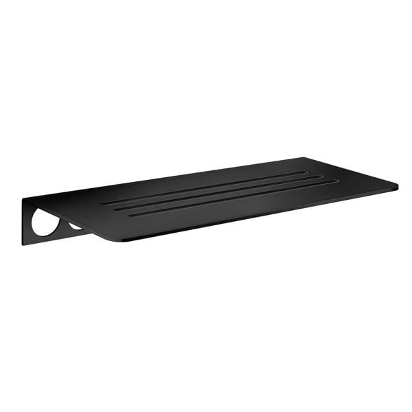 Matt black stainless steel grout line shelf