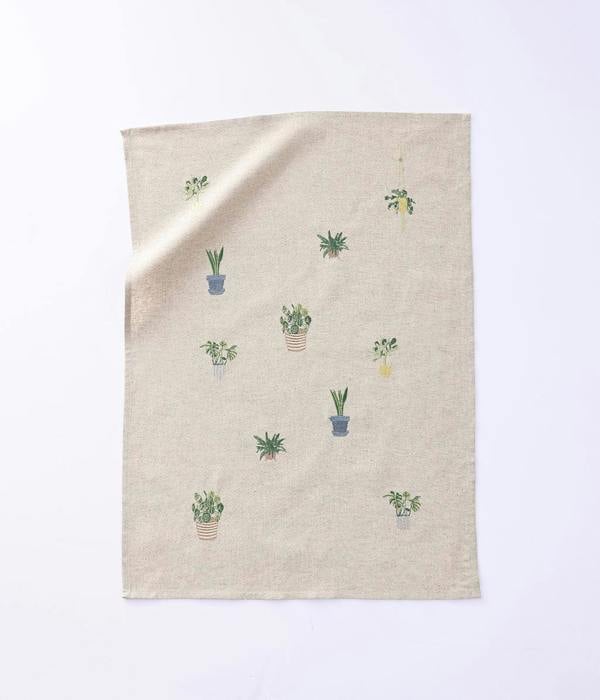 M.M Linen Potted Plants Tea Towel