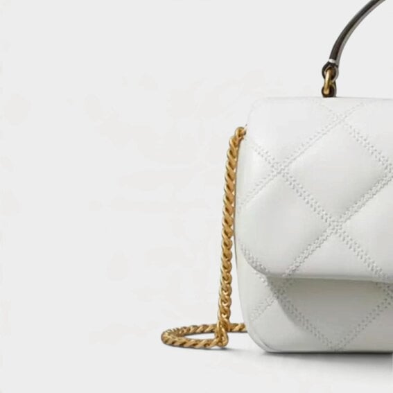 Tory Burch Willa Glazed Mini Top Handle Bag White