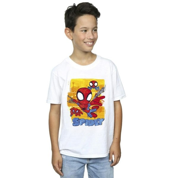 Marvel Boys Spidey And His Amazing Friends Flying T-Shirt - White