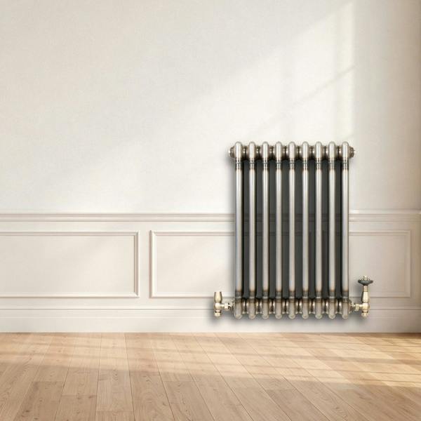 Monstershop Traditional 3 Column Radiator - 600 x 425mm - Raw Metal