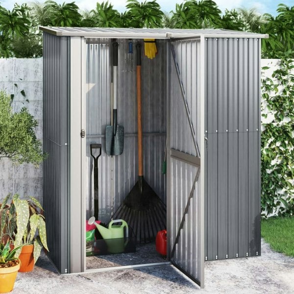 Berkfield Garden Shed Grey 180.5x97x209.5 cm Galvanised Steel