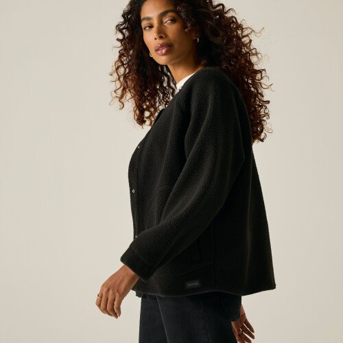 Regatta Womens Lea Borg Snap-Front Fleece - Black