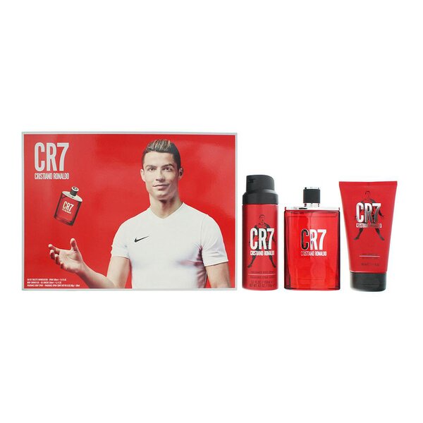 Cristiano Ronaldo CR7 Eau de Toilette 100ml, Shower Gel 150ml + Body Spray 150ml Gift Set for Him