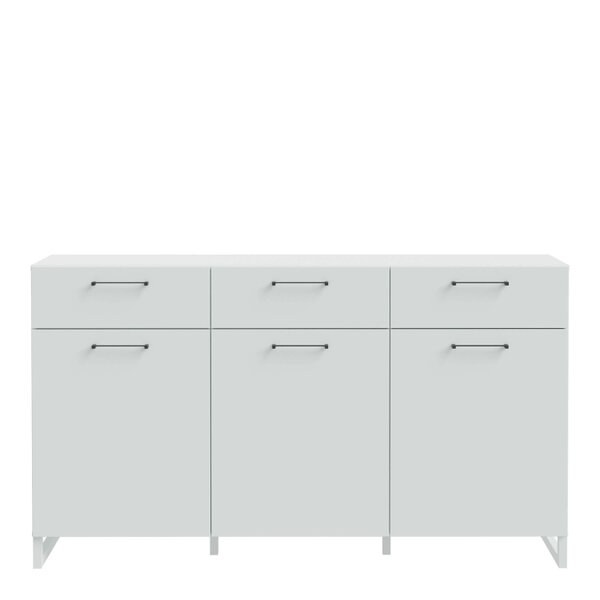 Wyld Haus Innsbruck Light Grey Wooden 3 Door 3 Drawer Storage Chest
