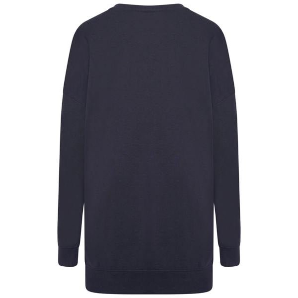 Smart Living Ladies Longline Crewneck Sweatshirt - Navy