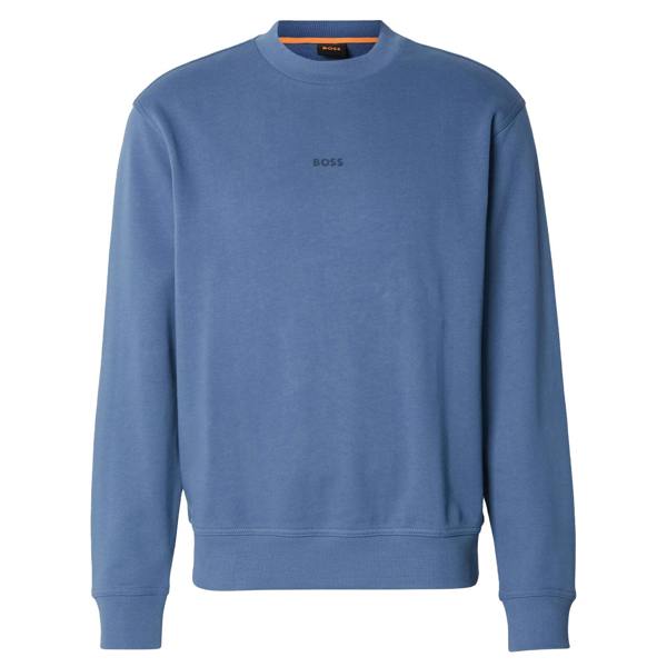 BOSS Relaxed Fit WeSmallcrew Sweatshirt Open Blue