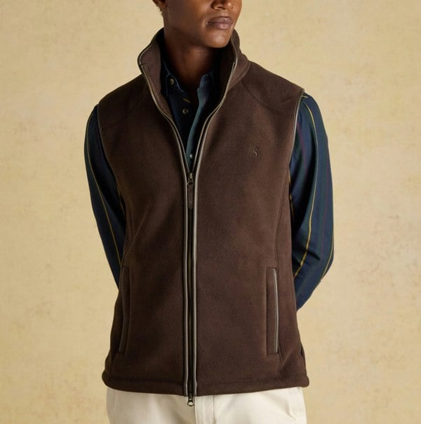 Joules HERITAGE FLEECE Mens Gilet Brown